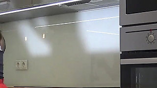 Hot Brunette Beautiful Petite Wife Takes off Her Panties to Flash Her Tight Pussy and Piercing with Her Naked Ass