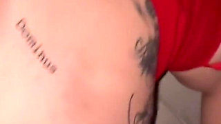 POV Tattooed Redhead on All Fours Asked for Milk in Her Pussy and Came in Her Mouth