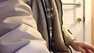 Hana Sit on Toilet Clean Her Hairy Pussy