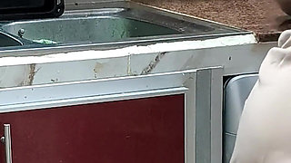 Egyptian Sharmota Get Her Pussy Wet in Kitchen Arabic Big Woman