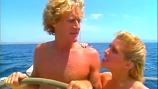 Blonde couple sucking licking in the yacht