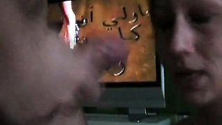 Busty brunette slut enjoys extreme amateur pov blowjob