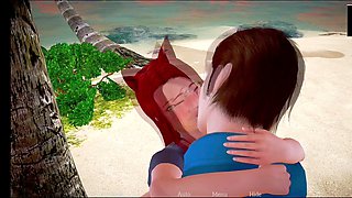 Hentai visual novel game with big natural tits and erotic stories