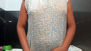 Sri Lankan Actress Anne in bathroom play with her pussy and big natural boobs in night