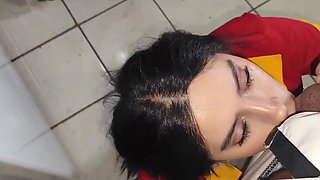 Hot big booty Latina cashier girl fucks with her store's boss amidst the shelfs with products