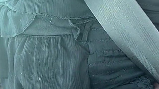 Exhibition in Micro Skirt in Public and Anal Plug