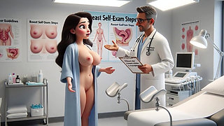 Beautiful Curvy Brunette Woman Patient Undergoes Professional Gynecological Examination Whilst Completely Nude