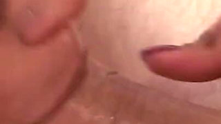 Lovely busty ebony babe fucked and milked on her beautiful tits