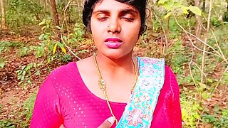 Indian Couple Outdoor Sex with Dirty Telugu Talk - Big Natural Boobs & Big Dick Fucking in Jungle