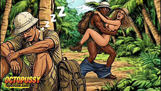 Extreme Blowjob and Fucking in the Jungle, White Wife and BBC
