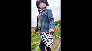 No. 195 Exposing My Pussy in a Flower Field