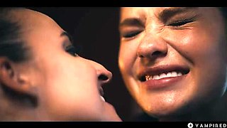 Lesbian Vampire Cosplay Sex - BDSM Leather Domination & Pussy Licking - Amirah Adara & Matty