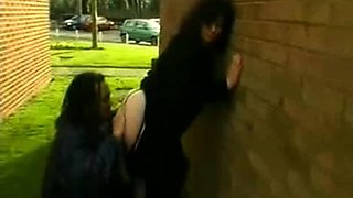 Brunette Flashing And Sucking Cock Outdoors In Public