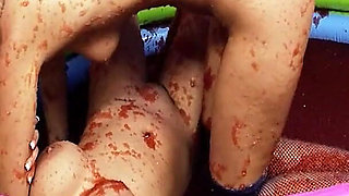 Pool Pussies Scene-4 Brunette Lesbians with Big Tits Having Sex Together in a Jelly Pool