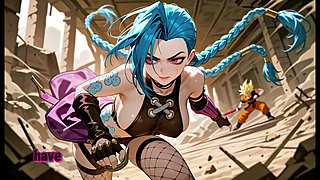 Busty Jinx Fucks Goku - Ai Parody