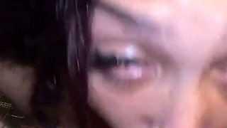 Pretty Mixed Ebony Gets Face Fucked and Creampied