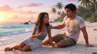 A beach romance with girlfriend and boyfriend