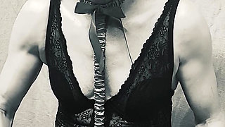 Close Up With Sexy Harness And Stockings