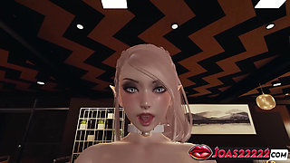 Holiday Hentai: Christmas Elf in Stockings with Close-Up Pussy Views, Standing Fuck, Riding Sex, and Tied Lift with Creampie