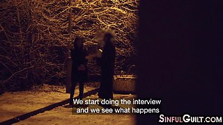 Sinful babe pickedup and fucked in van by fake priest 4 cash