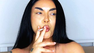 Beautiful Brunette Smoking Fetish Tease - Softcore Seduction