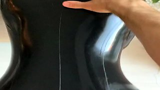 two women fetish latex asslicking and anal mff