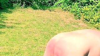 Outdoor Whipping with Pretty Blond MILF Domina