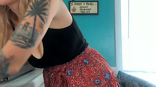 Innocent Busty blonde fingering and toying pussy