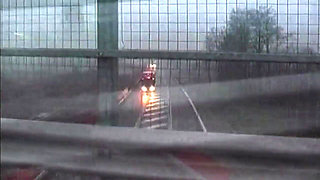 Horny MILF Stuffing Huge Dildo in Highway Adventure