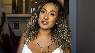 USA sexiest blonde pregnant big boobs beauty webcam show