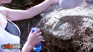 Hot French Teen Charlotte De Castille Jogging Naked in the Woods - Big Natural Tits Fuck