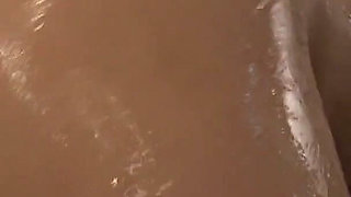 Oiled Japanese Babe Gets Hard Fucked and Creampied