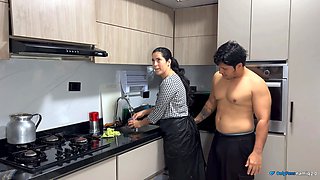 My boss takes advantage of his wife's carelessness and fucks me very hard!