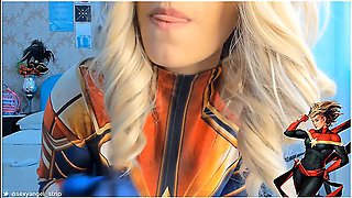 Joi Cosplay Captain Marvel Jerk Off Instruction Bbc Big Boobs Big Ass