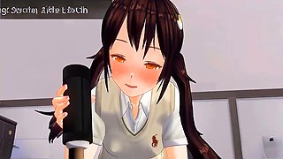 Oral job, asian, 2d