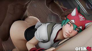 BBC Group Creampie Kiriko Overwatch Animation - Catching Thieves Gone Wrong