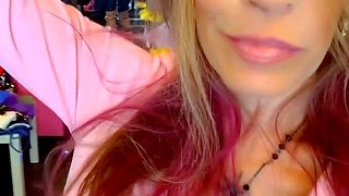 Blonde babe shows her big boobs in public