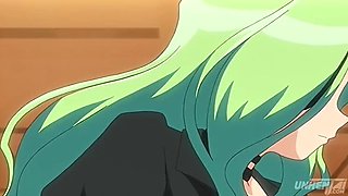 Japanese MILF Hentai Anime: Busty Maid Gets Caught Giving the Boss a Tits-Job - Uncensored