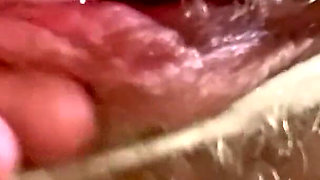 Cspot Sneak Peek of Dripping Hairy Pussy From Below