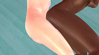 Animated 3D Gay Porn - White Man Fucking Black Man Ass in Spoon Position on Desk
