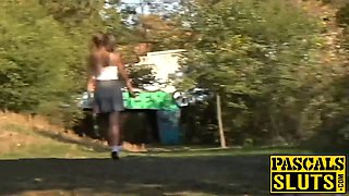 Submissive english slut pounded hard and aggressive with cum inside