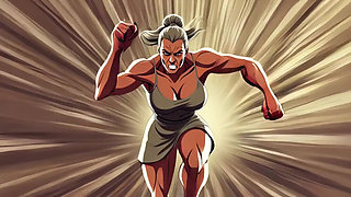 Ai Athletic Women in Cartoon Scenes