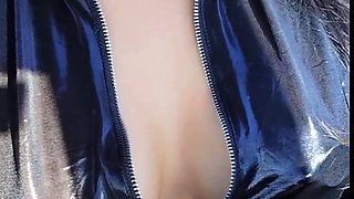 Solo brunette masturbation and striptease