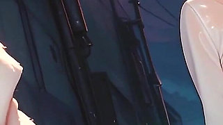 Gol Policeman Fucks a Blonde Slut in Full Moon Night