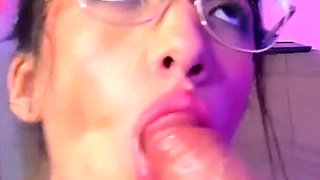 Petite Innocent in Glasses Loses Control: Squirt with Monstrous Dildo